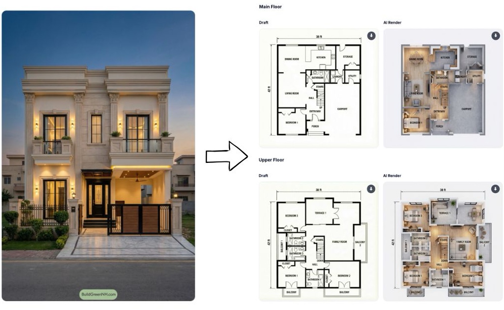 Floor plan draft concept
